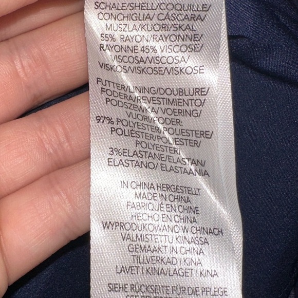 NWT MILLY women’s navy Jordan striped satin faux wrap dress L office formal - Picture 15 of 16